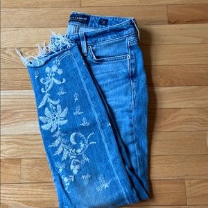Embroidered Lucky Blue Jeans